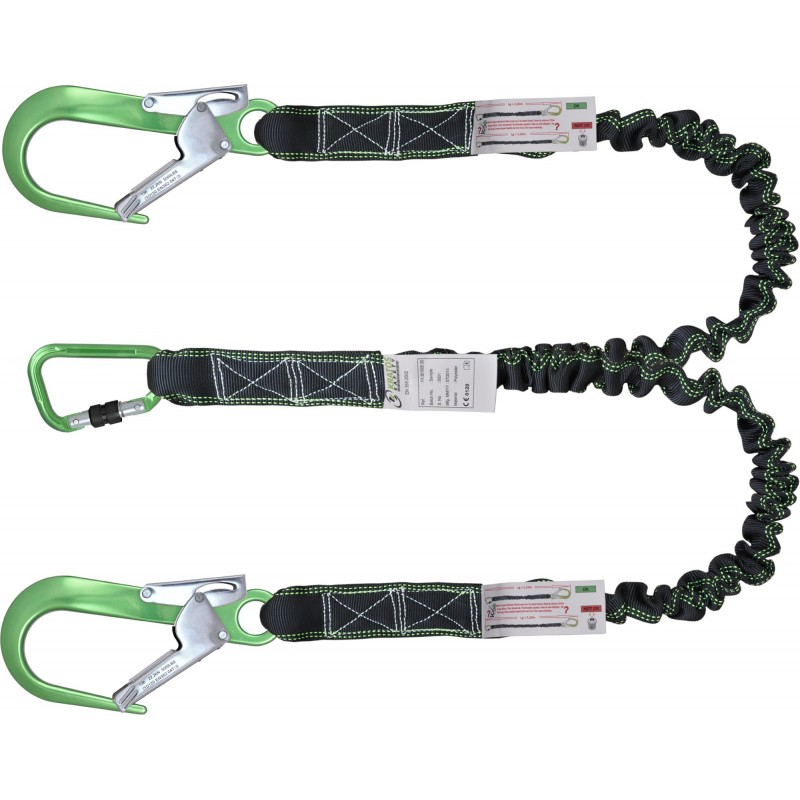 Dvigubas apsauginis diržas 2 m, elastingas, su karabinais pastoliams - Image 2
