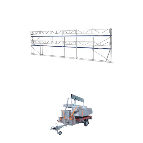 Pastolių priekaba su 101 m2 pastolių paketu